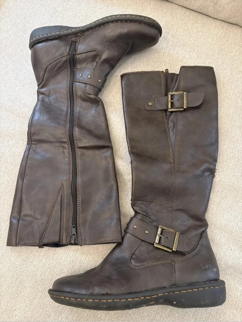 Born BOC Austin Riding Boots Brown Women’s Size 6.5 Side Zipper